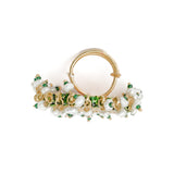 Saadgi Gold Plated Green Womens Kundan, Polki Ring