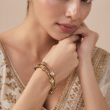 Florence Gold Plated Womens Kundan, Polki Pair of Bangles