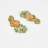 Saadgi Gold Plated Multicolored Kundan, Polki Womens Pair of Danglers Earrings (Freesize)