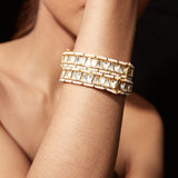 Aatman Gold Plated White Womens Synthetic Stone Pair of Bangles