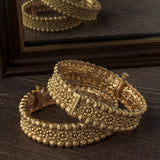 Gold Plated Temple Womens Pair of Bangles