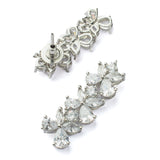 Zia Silver Plated Womens Zircon Short Necklace Set with Pair of Earrings (Freesize)