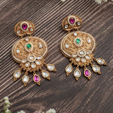 Isvaraah 2.0 Gold Plated Multicolored Womens Pair of Chandbali Earrings