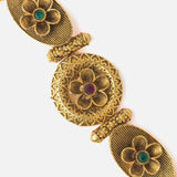 Gold Plated Red Womens Kundan & Polki Bracelet