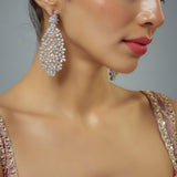 Zia Silver Plated Zircon Womens Pair of Danglers Earrings (Freesize)