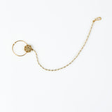 Saadgi Gold Plated Kundan, Polki Womens Nath with Chain (Freesize)