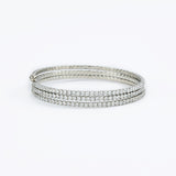 Zia Silver Plated Womens Zircon Kadas (Freesize)