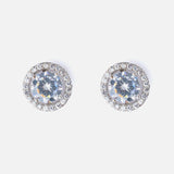 Silver Plated Womens Zircon Stud Pair of Earrings