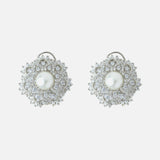 Silver Plated Womens Pair of Stud Earrings