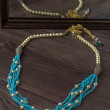 Blue Womens Short Necklace