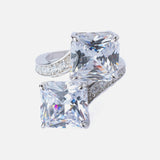 Silver Plated Womens Zircon Ring