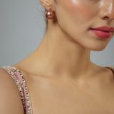 Florence Brown Pearl Womens Pair of Studs Earrings (Freesize)