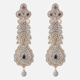 Florence Gold Plated Blue Womens Pair of Dangle Earrings