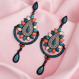 Florence Black & Blue Womens Pair of Drop Earrings