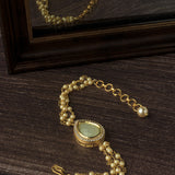 Gold Plated Synthetic Stone Womens Bracelet