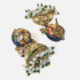 Gold Plated Multicolored Womens Pair of Jhumka Earrings
