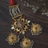 Gold Plated Red Womens Beaded Paasa