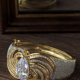 Gold Plated Zircon Womens Kada