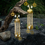 Gold Plated Womens Kundan, Polki Pair of Kaleeras