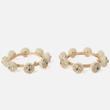 Gold Plated Green Colored Beads Womens Pair of Bangles