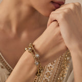 Florence Gold Plated Womens Kundan, Polki Pair of Bangles