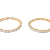 Zia Gold Plated White Womens Zircon Pair of Bangles