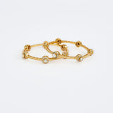 Gold Plated Womens Synthetic Stone Pair of Bangles