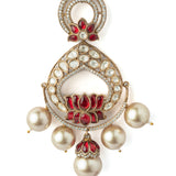 Gold Plated Red Womens Synthetic Stone Pair of Earrings