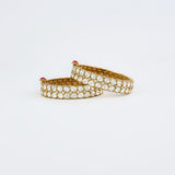 Saadgi Gold Plated Womens Kundan, Polki Pair of Bangles