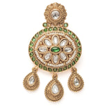 Isvaraah 2.0 Gold Plated Green Womens Pair of Chandbali Earrings