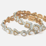 Gold Plated Kundan, Polki Womens Pair of Bangles