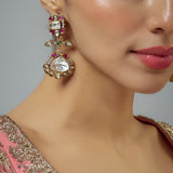 Florence Gold Plated Multicolored Zircon Womens Pair of Danglers Earrings (Freesize)