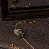 Gold Plated Multi Colored Synthetic Stone Womens Bracelet