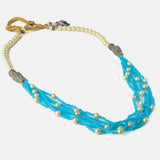 Blue Womens Short Necklace