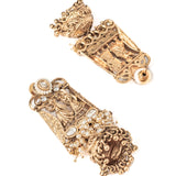 Isvaraah 2.0 Gold Plated White Womens Pair of Jhumka Earrings