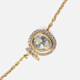 Gold Plated Kundan, Polki Womens Bracelet