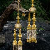 Gold Plated Womens Kundan, Polki Pair of Kaleeras