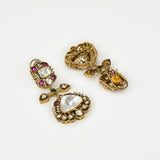 Florence Gold Plated Multicolored Zircon Womens Pair of Danglers Earrings (Freesize)
