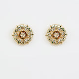 Saadgi Gold Plated White Kundan, Polki Womens Pair of Studs Earrings (Freesize)