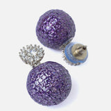 Silver Plated Purple Womens Pair of Drop Earrings