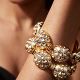 Aatman Gold Plated Womens Kundan, Polki Pair of Bangles