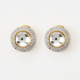 Florence Gold Plated Silver Zircon Womens Pair of Studs Earrings (Freesize)