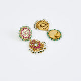 Morpankh Gold Plated Multicolored Womens Kundan, Polki Pair of Dangler Earrings (Freesize)