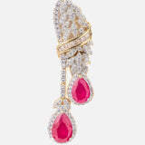 Florence Gold Plated Pink Womens Pair of Drop Earrings