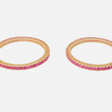 Zia Gold Plated PinkWomens Zircon Pair of Bangles