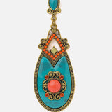 Florence Gold Plated Blue Womens Pair of Dangle Earrings