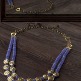 Gold Plated Purple Womens Short Necklace