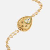 Gold Plated Kundan, Polki Womens Bracelet