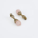 Florence Gold Plated Pink Womens Pearl Short Necklace Set with Pair of Earrings (Freesize)