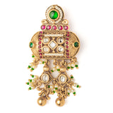 Isvaraah 2.0 Gold Plated Green Womens Pair of Chandbali Earrings